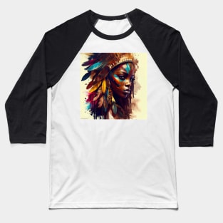 Powerful African Warrior Woman #5 Baseball T-Shirt